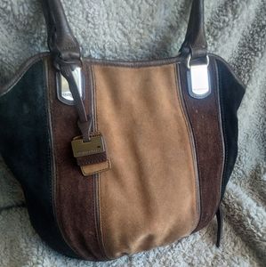 Tignanello bucket bag leather and suede purse